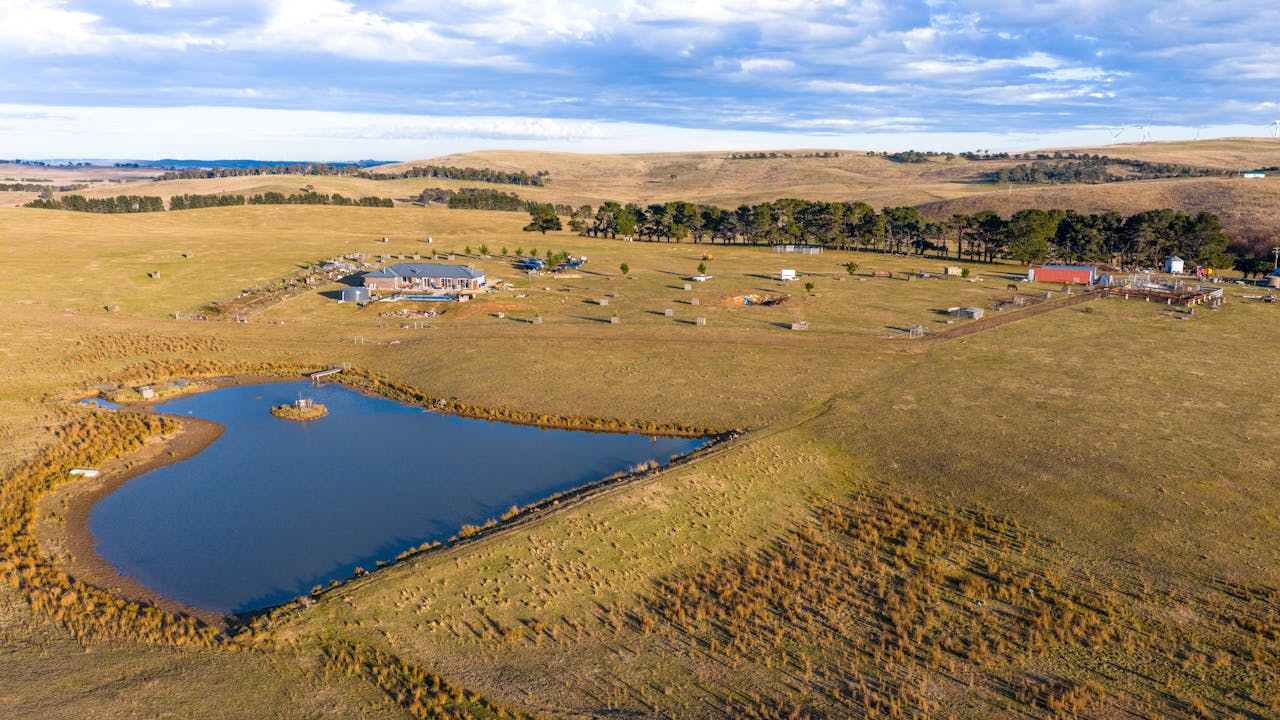 Rural property with house and outbuildings